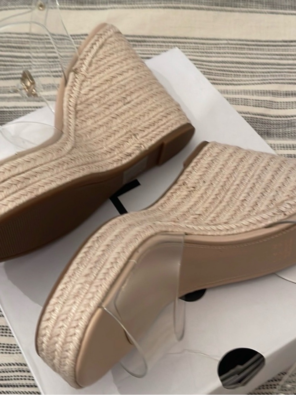 Aldo Clear PVC Espadrille Wedge Sandals in Nude - Picture 5 of 8